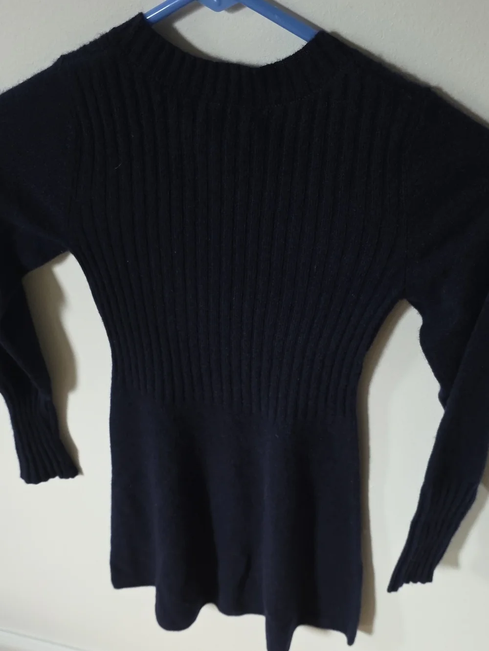 NWT Aqua Cashmere Navy Long-sleeve Sweater Dress, 7/8Y
